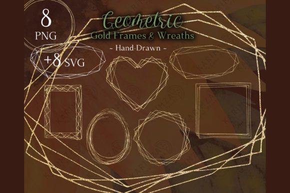 A Golden Frame Clipart Kit for Polished Local Business Graphics