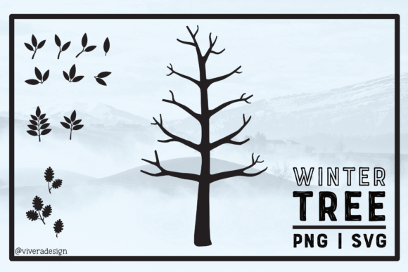 A Minimalist Winter Tree SVG for Product Graphics