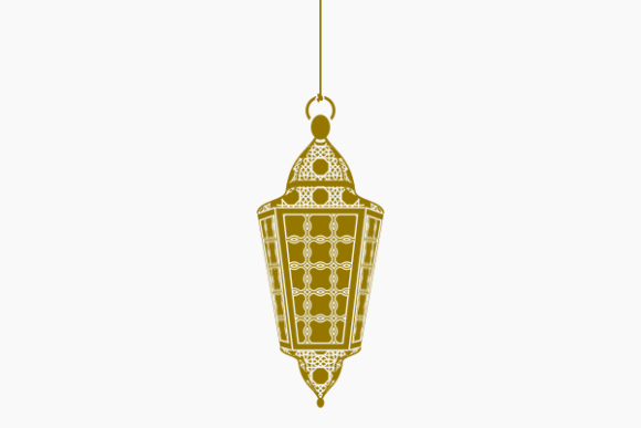 A Monochrome Arab Lamp Graphic for Decorative Crafting