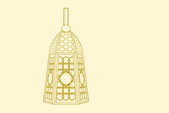 An Outline Arabian Lamp Graphic for Elegant Decorative Elements