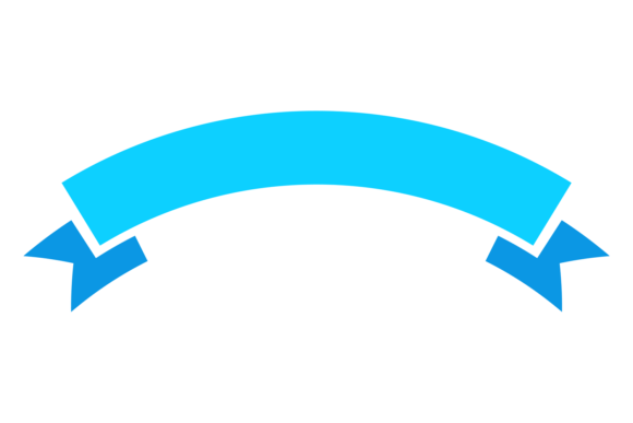 Blue Curved Ribbon: A Retro Graphic for Crafters