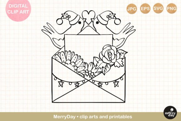 Christmas Birds Letter Graphics for Illustrations