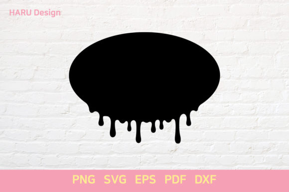 Dripping Oval: A Graphic Design Asset for Decorative Editorial Use