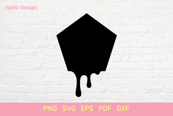 Dripping Shape Pentagon: A Graphic Element for Decorative Branding