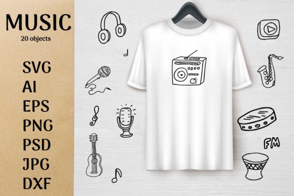 Music Doodle Kit SVG Design: Graphics for Decorative Brand Flair