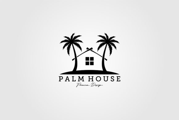 Palm House Logo Illustration: A Versatile Graphics Asset