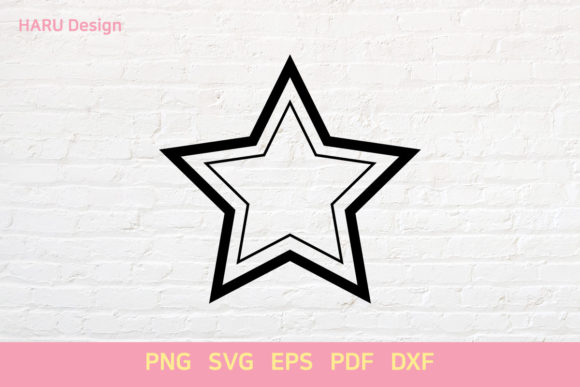 Star Outline Frame: A Versatile Graphic for Decorative Crafts